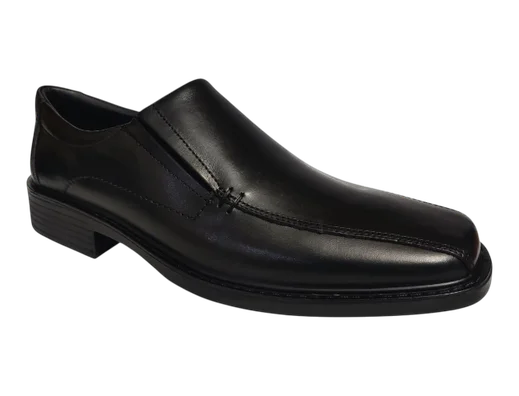 Esse Comfort Men's Leather Wide Width Bicycle Toe Slip-On - Black