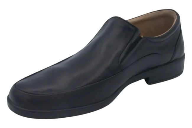 Esse Comfort Men's Leather Lightweight Moc Toe Slip-On - Black - view 4