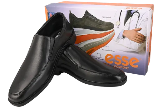 Esse Comfort Men's Leather Cushioned Moc Toe Slip-On - Black - view 8