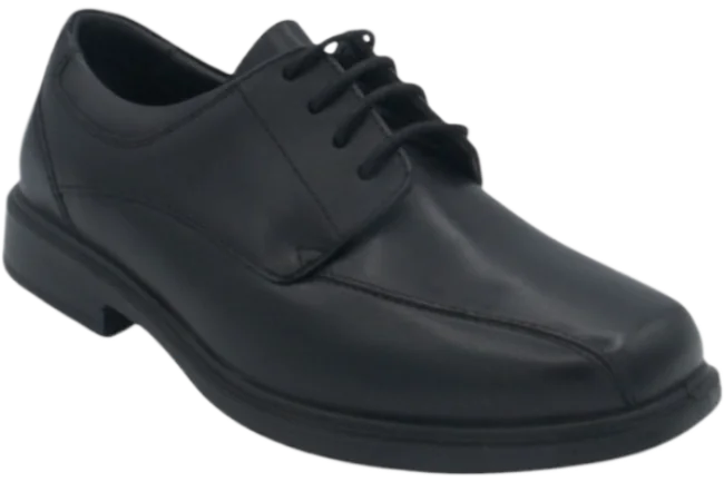 Benelaccio Boys' Leather Bicycle Toe Lace-Up Dress Shoes - Black - view 1