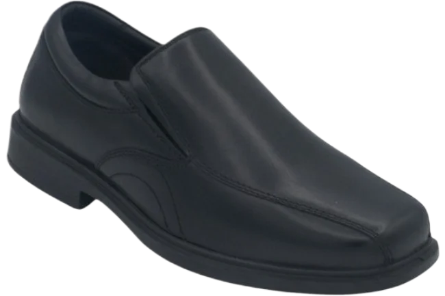 Benelaccio Boys' Leather Bicycle Toe Slip-On Dress Shoes - Black - view 1