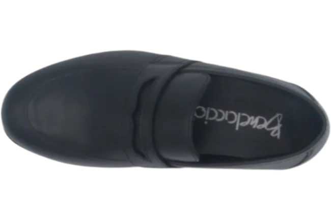 Benelaccio Boys' Leather Moc Toe Buckle Slip-On Shoes - Black - view 6