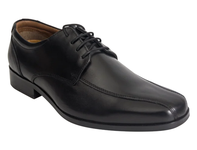 Wizfort Men's Premium Leather Sole Bicycle Toe Oxford - Black